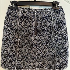 Alya Navy and White Geometric Mini Skirt